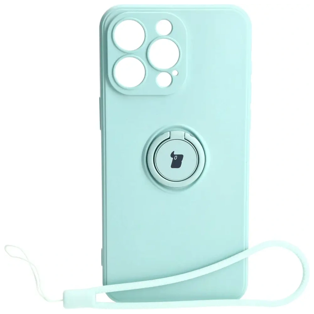 Hurtownia GSM - Bizon Case Silicone Ring Sq Apple iPhone 15 Pro Max turcoaz - BIZ3430 - {ean13} - Hurt