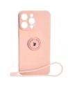 Bizon Case Silicone Ring Sq Apple iPhone 15 Pro Max roz deschis