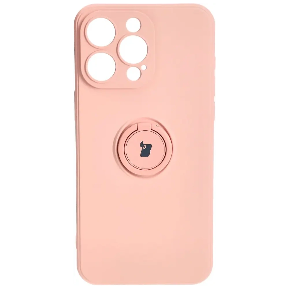 Hurtownia GSM - Bizon Case Silicone Ring Sq Apple iPhone 15 Pro Max roz deschis - BIZ3432 - {ean13} - Hurt