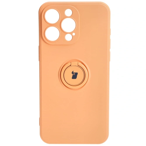 Etui Bizon Case Silicone Ring Sq do Apple iPhone 15 Pro Max pomarańczowe