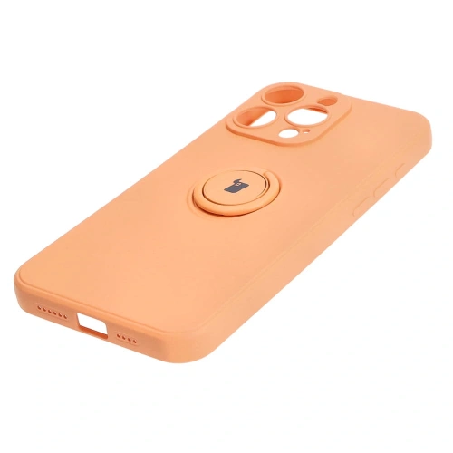 Etui Bizon Case Silicone Ring Sq do Apple iPhone 15 Pro Max pomarańczowe