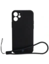 Etui Bizon Case Silicone MagSafe Sq pro Apple iPhone 12 Mini černé