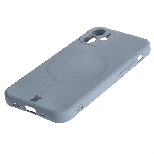 Etui Bizon Case Silicone MagSafe Sq do Apple iPhone 12 Mini szare
