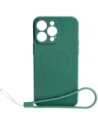 Bizon Case Silicone Magnetic Apple iPhone 15 Pro Max sötétzöld