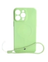 Bizon Case Silicone Magnetic Apple iPhone 15 Pro Max light green