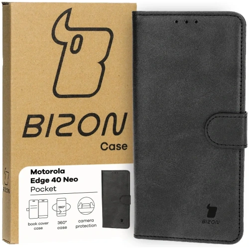 Etui z klapką Bizon Case Pocket do Motorola Edge 40 Neo czarne