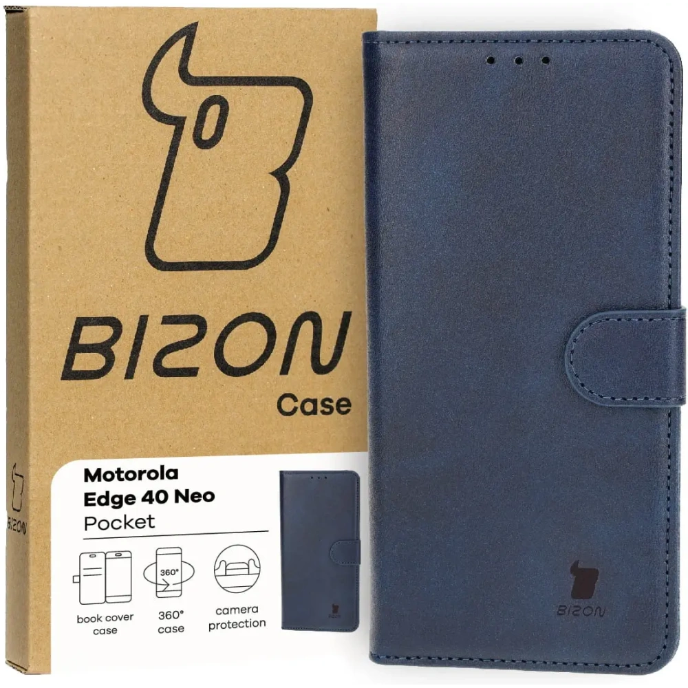 Hurtownia GSM - Etui z klapką Bizon Case Pocket do Motorola Edge 40 Neo granatowe - BIZ3469 - {ean13} - Hurt