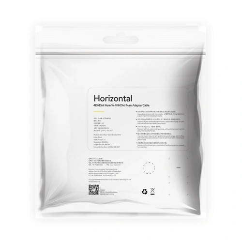 Kabel Baseus Horizontal 4KHDMI do 4KHDMI 5m Czarny