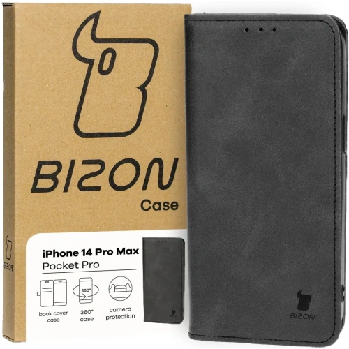 Etui z klapką Bizon Case Pocket Pro do Apple iPhone 14 Pro Max czarne