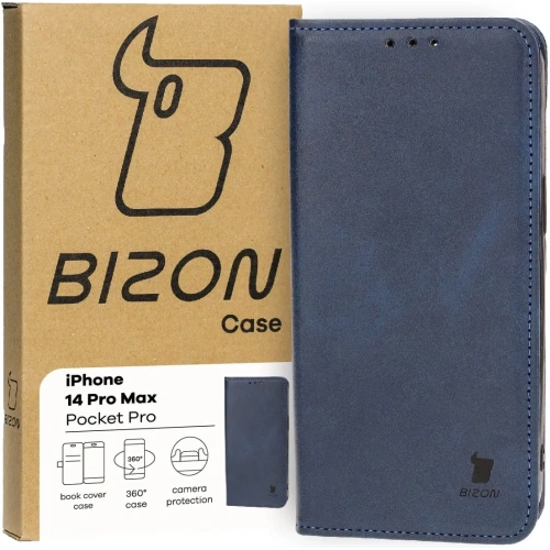 Etui z klapką Bizon Case Pocket Pro do Apple iPhone 14 Pro Max granatowe