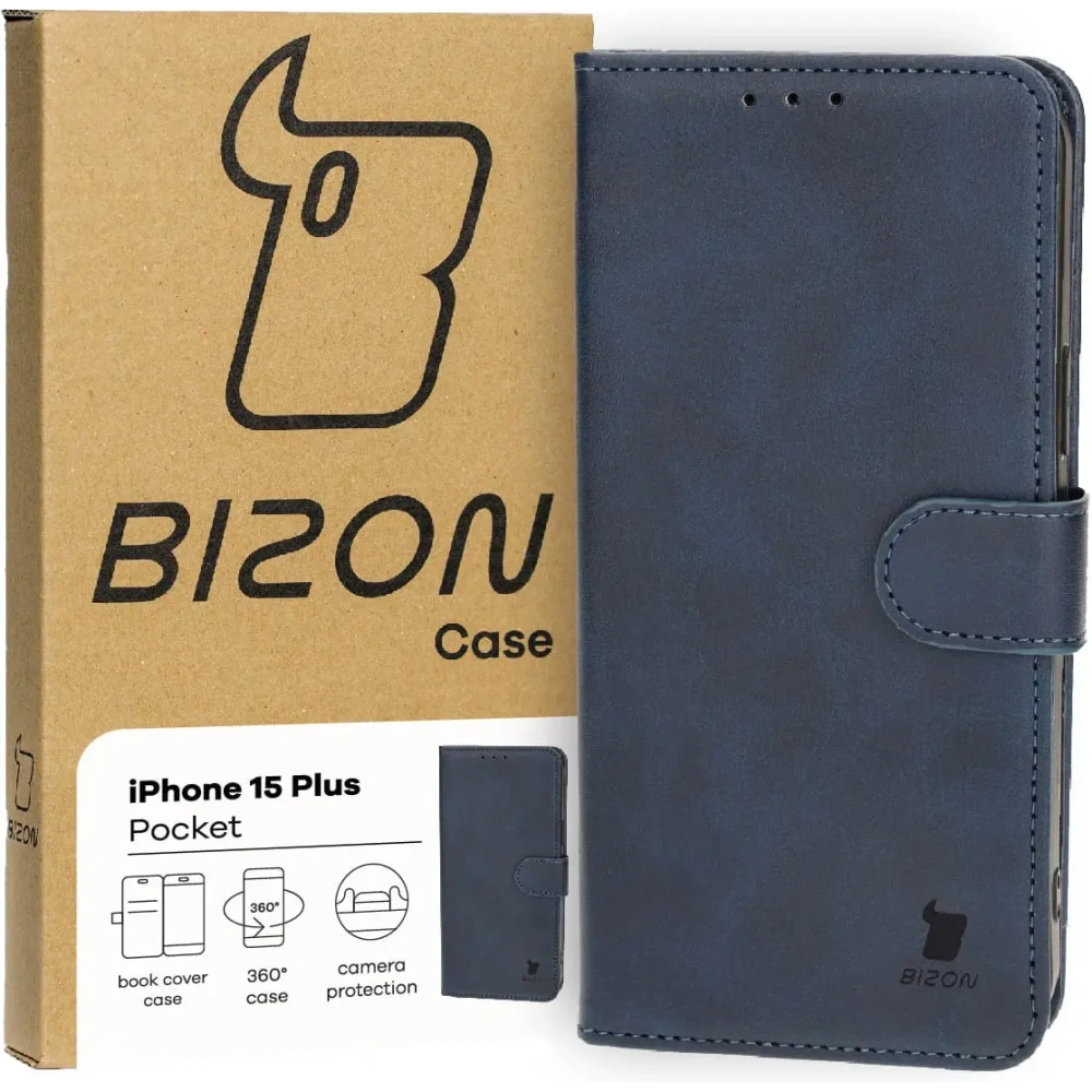 Hurtownia GSM - Bizon Case Pocket Apple iPhone 15 Plus albastru închis - BIZ3486 - {ean13} - Hurt