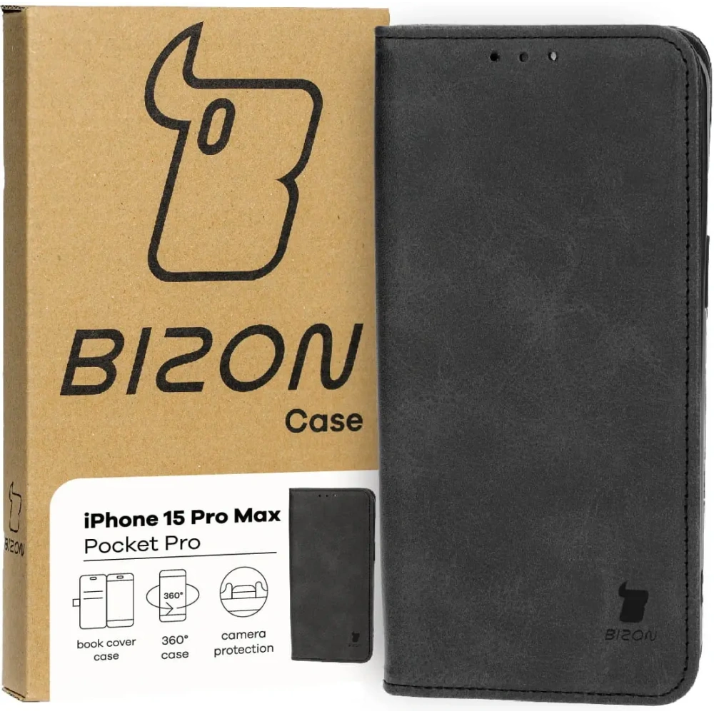 Hurtownia GSM - Bizon Case Pocket Pro Apple iPhone 15 Pro Max negru - BIZ3492 - {ean13} - Hurt
