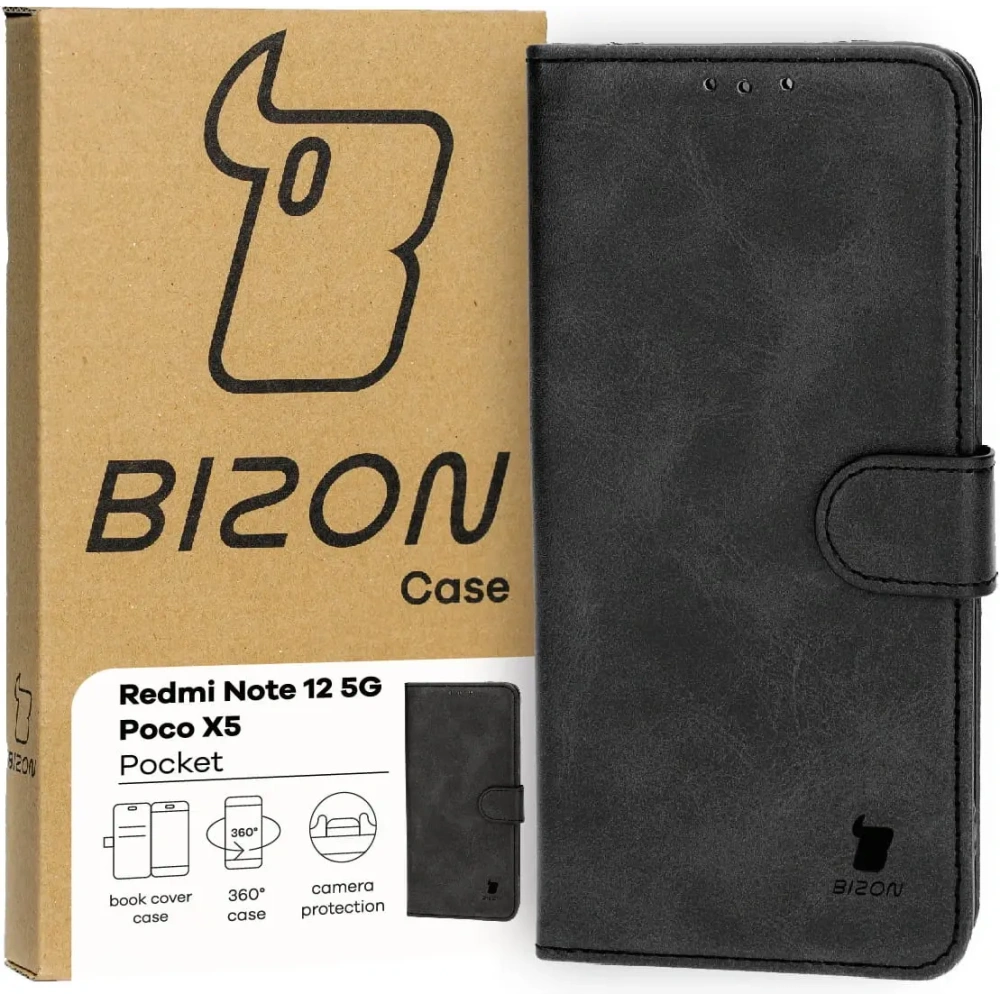 Wholesale Bizon Case Pocket Xiaomi Redmi Note 12 5G / Xiaomi Poco X5 black - BIZ3502 - {ean13} - Hurt