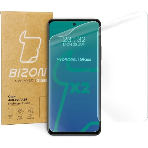Folia hydrożelowa na ekran Bizon Glass Hydrogel Front do Oppo A58 4G / A38 [2 PACK]
