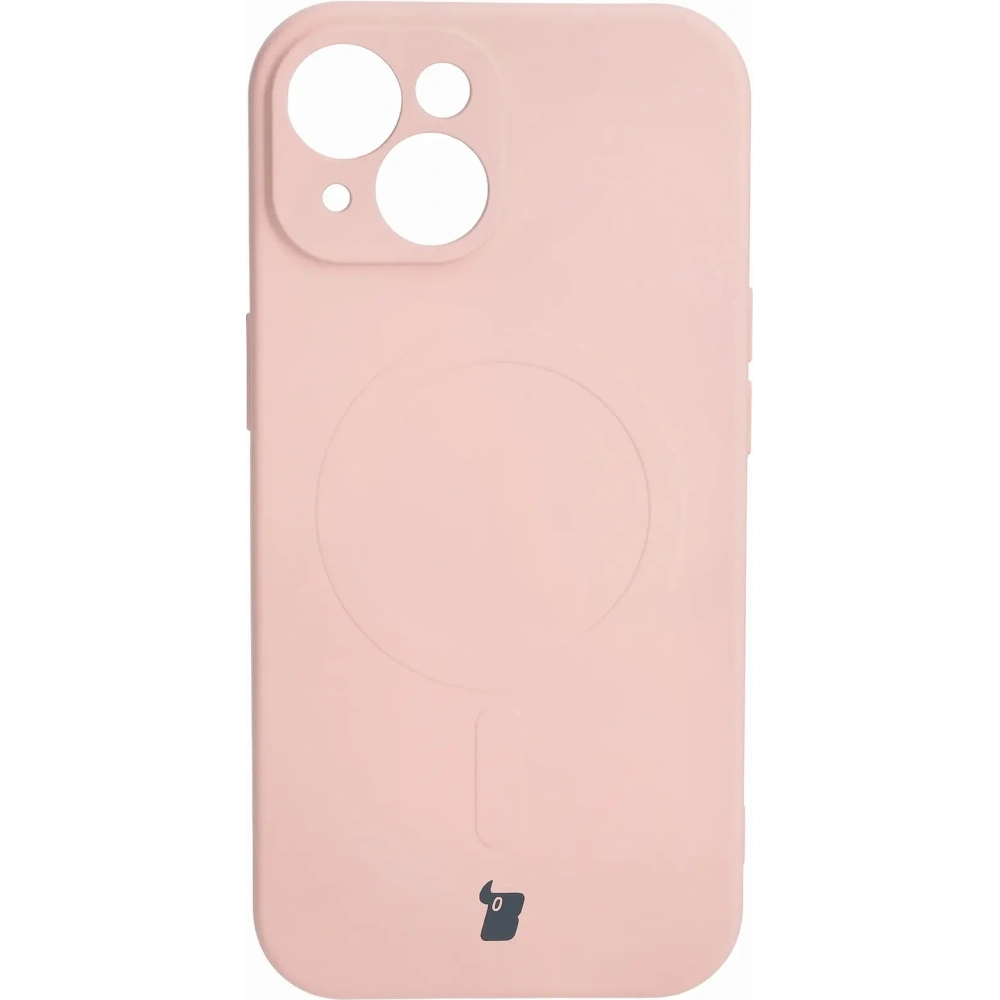 Hurtownia GSM - Etui silikonowe z pierścieniem magnetycznym Bizon Case Silicone Magnetic do Apple iPhone 15 jasnoróżowe - BIZ3524 - {ean13} - Hurt