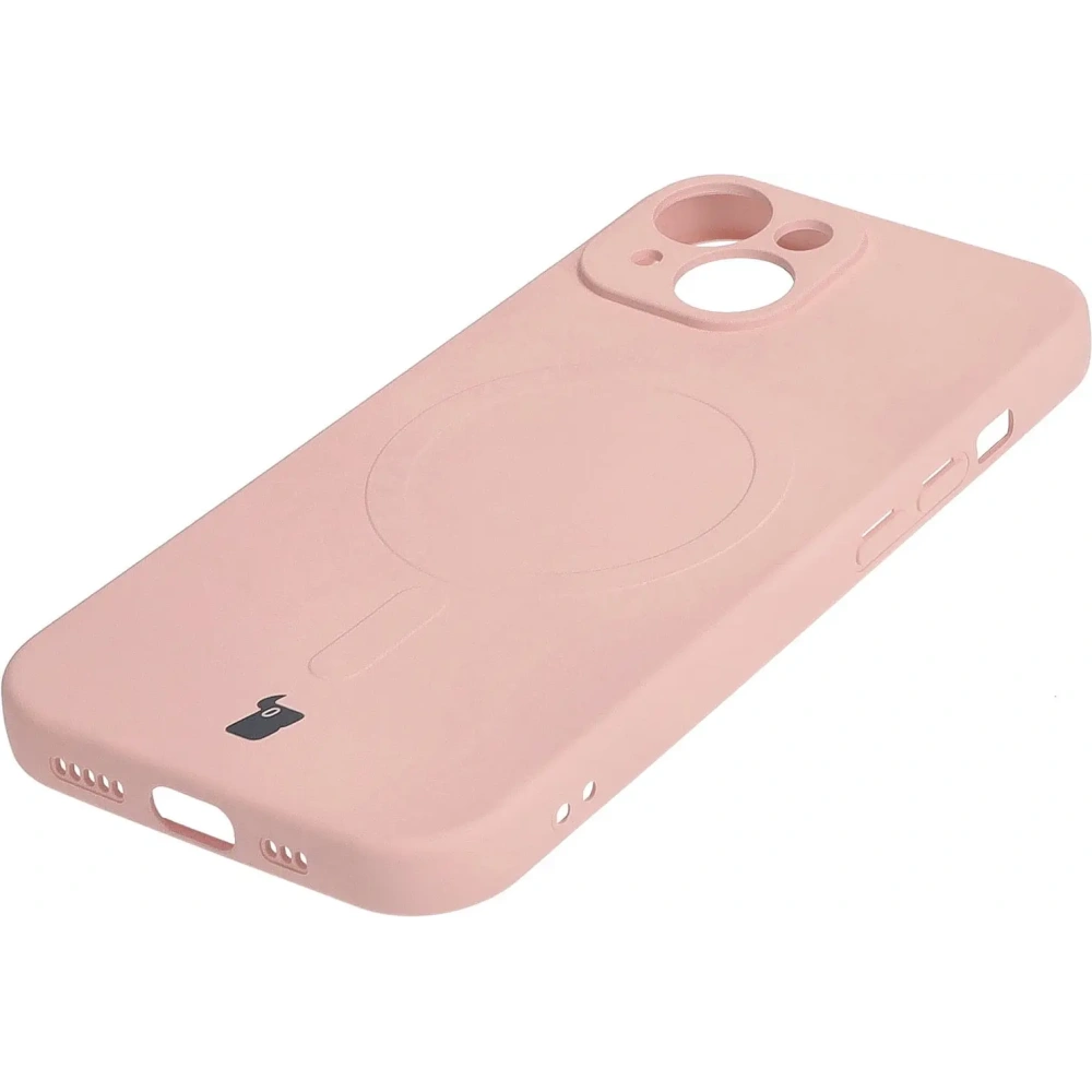 Hurtownia GSM - Etui silikonowe z pierścieniem magnetycznym Bizon Case Silicone Magnetic do Apple iPhone 15 jasnoróżowe - BIZ3524 - {ean13} - Hurt