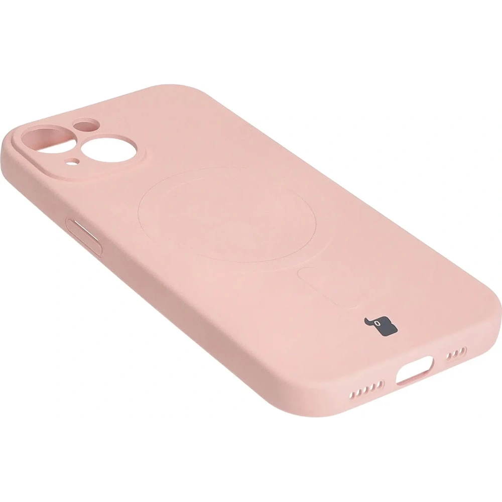 Hurtownia GSM - Etui silikonowe z pierścieniem magnetycznym Bizon Case Silicone Magnetic do Apple iPhone 15 jasnoróżowe - BIZ3524 - {ean13} - Hurt