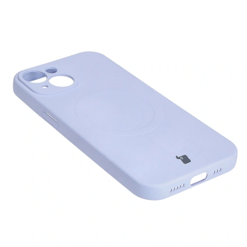 Etui silikonowe z pierścieniem magnetycznym Bizon Case Silicone Magnetic do Apple iPhone 15 jasnofioletowe