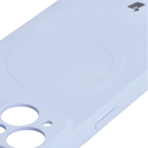 Etui silikonowe z pierścieniem magnetycznym Bizon Case Silicone Magnetic do Apple iPhone 15 jasnofioletowe