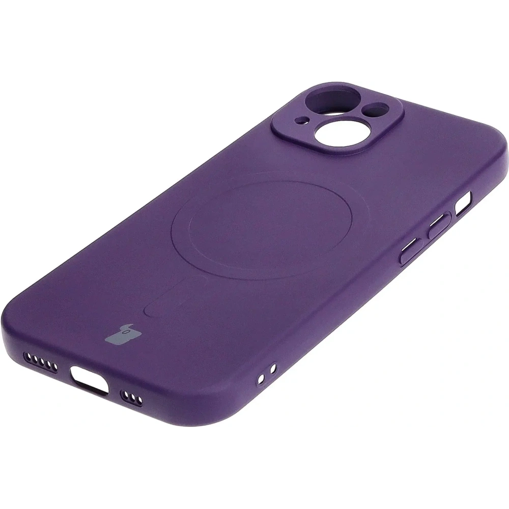 Hurtownia GSM - Etui silikonowe z pierścieniem magnetycznym Bizon Case Silicone Magnetic do Apple iPhone 15 śliwkowe - BIZ3526 - {ean13} - Hurt