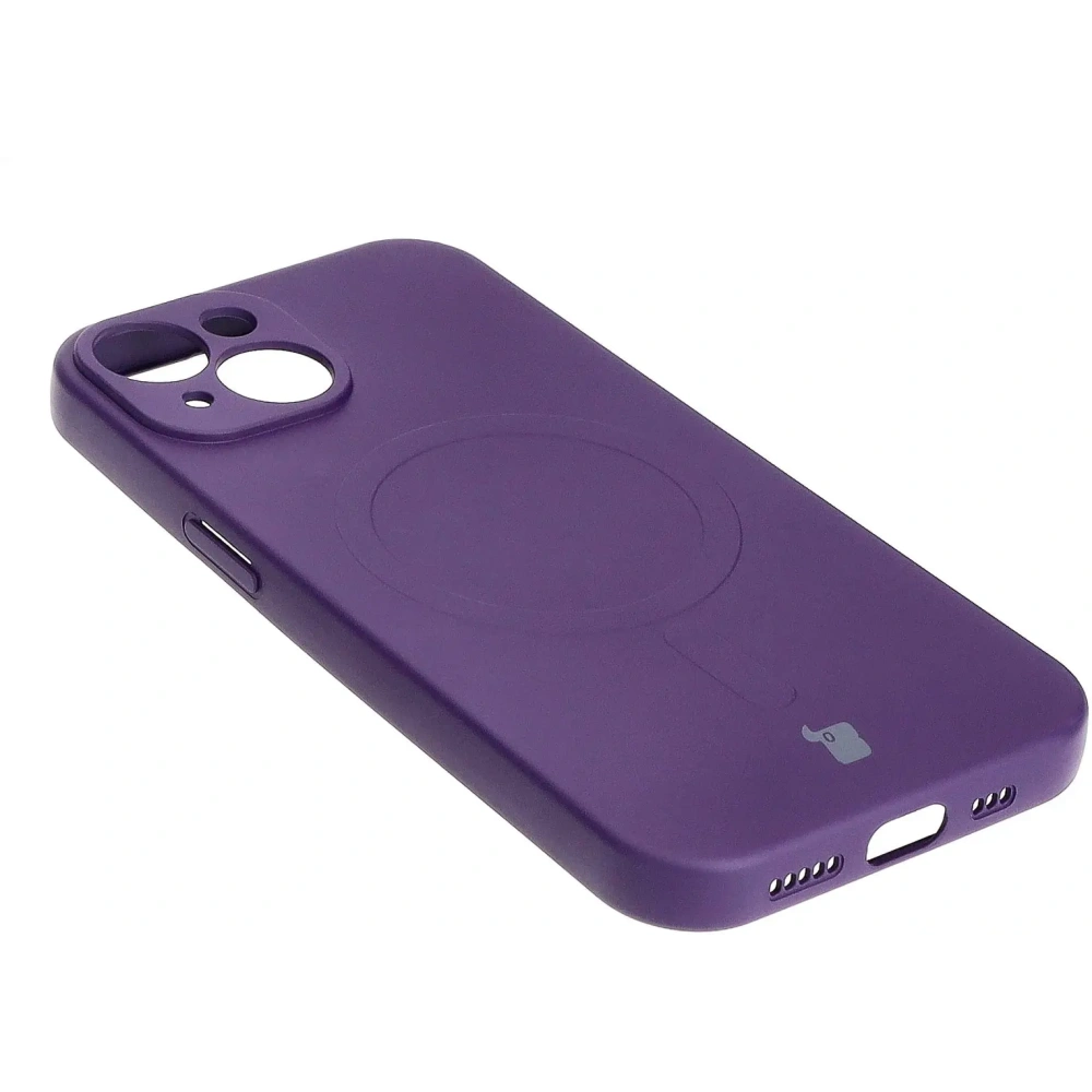 Hurtownia GSM - Etui silikonowe z pierścieniem magnetycznym Bizon Case Silicone Magnetic do Apple iPhone 15 śliwkowe - BIZ3526 - {ean13} - Hurt
