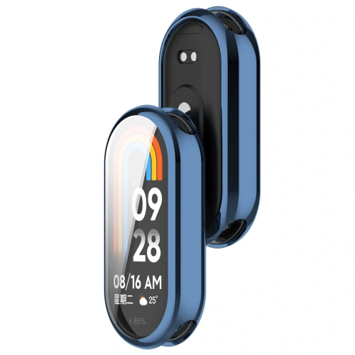 Etui z osłoną ekranu Bizon Case Watch Felipe do Xiaomi Mi Smart Band 8 niebieskie