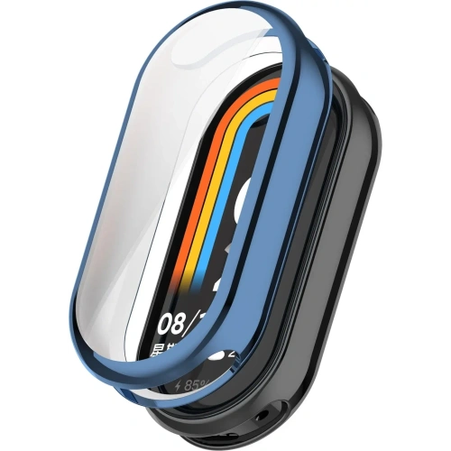 Etui z osłoną ekranu Bizon Case Watch Felipe do Xiaomi Mi Smart Band 8 niebieskie