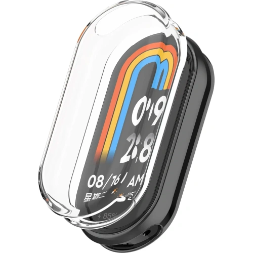 Etui z osłoną ekranu Bizon Case Watch Felipe do Xiaomi Mi Smart Band 8 przezroczyste