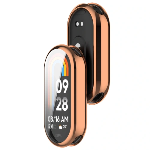 Etui z osłoną ekranu Bizon Case Watch Felipe do Xiaomi Mi Smart Band 8 różowozłote