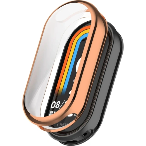 Etui z osłoną ekranu Bizon Case Watch Felipe do Xiaomi Mi Smart Band 8 różowozłote