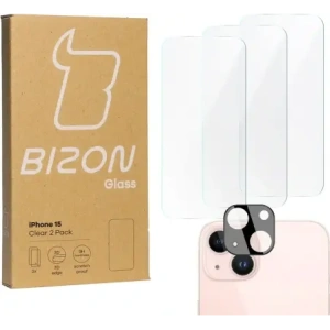Wholesale BIZON Clear 3x screen glass + camera glass Apple iPhone 15 - BIZ3549 - {ean13} - Hurt