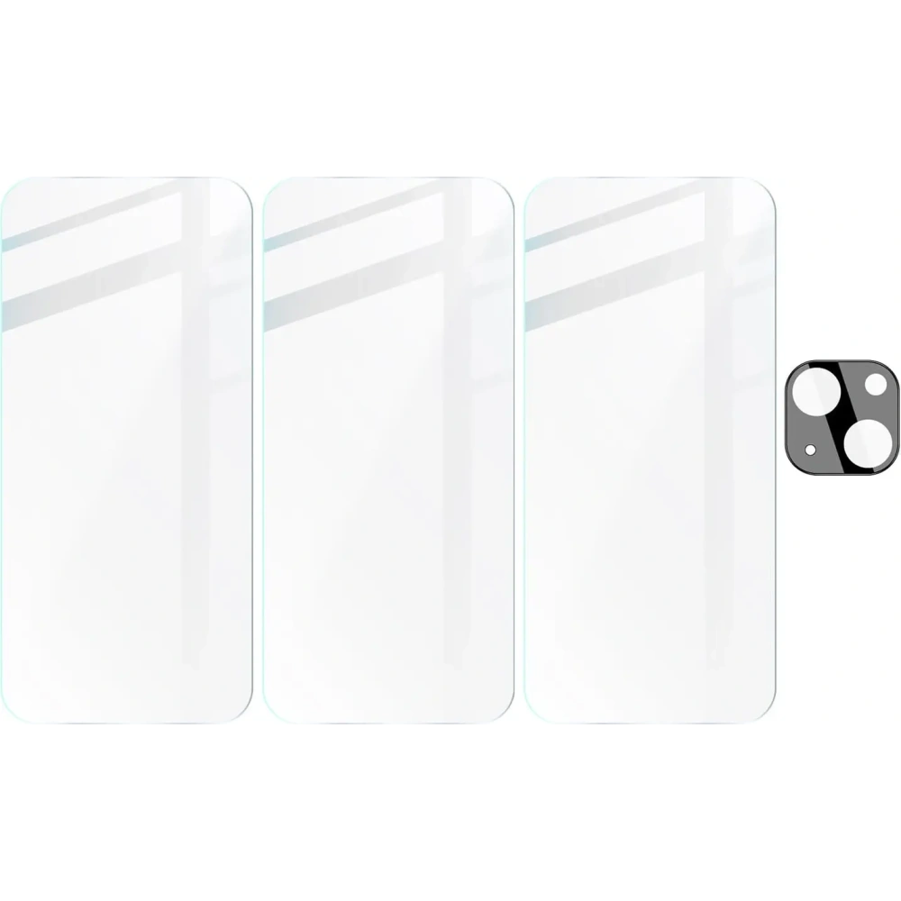 Hurtownia GSM - BIZON Clear 3x sticlă pentru ecran + sticlă pentru cameră Apple iPhone 15 - BIZ3549 - {ean13} - Hurt