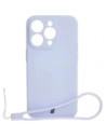 Etui silikonowe z pierścieniem magnetycznym Bizon Case Silicone Magnetic do Apple iPhone 15 Pro jasnofioletowe