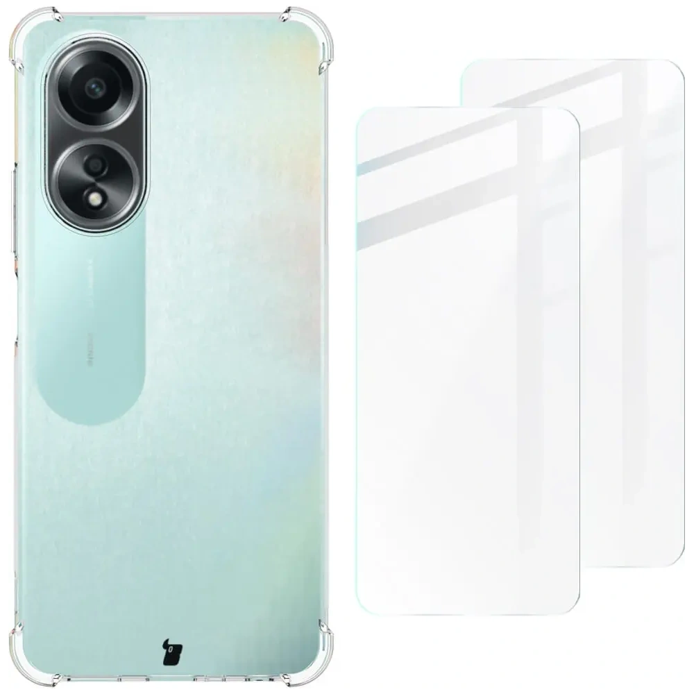 Wholesale Bizon Case Clear Pack case + 2x screen glass Oppo A58 4G clear - BIZ3567 - {ean13} - Hurt