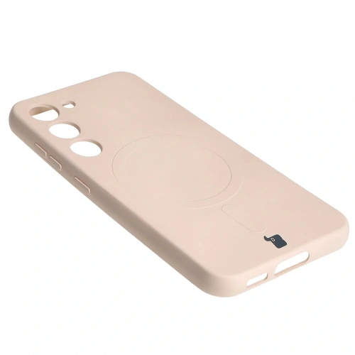 Etui silikonowe z pierścieniem magnetycznym Bizon Case Silicone Magnetic do Samsung Galaxy S23 beżowe