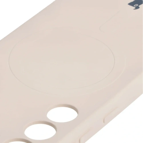 Etui silikonowe z pierścieniem magnetycznym Bizon Case Silicone Magnetic do Samsung Galaxy S23 beżowe