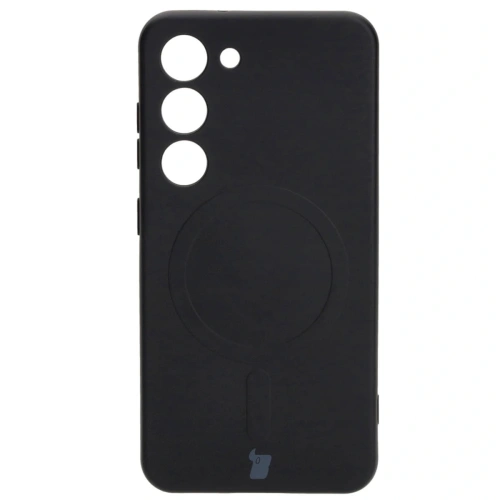 Etui silikonowe z pierścieniem magnetycznym Bizon Case Silicone Magnetic do Samsung Galaxy S23 czarne