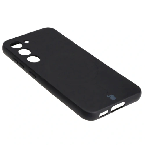 Etui silikonowe z pierścieniem magnetycznym Bizon Case Silicone Magnetic do Samsung Galaxy S23 czarne