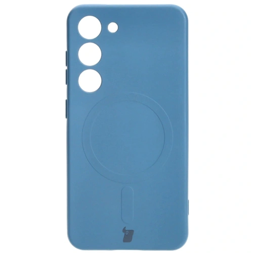 Etui silikonowe z pierścieniem magnetycznym Bizon Case Silicone Magnetic do Samsung Galaxy S23 granatowe