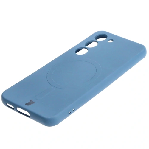 Etui silikonowe z pierścieniem magnetycznym Bizon Case Silicone Magnetic do Samsung Galaxy S23 granatowe