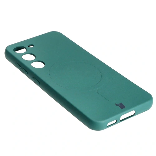 Etui silikonowe z pierścieniem magnetycznym Bizon Case Silicone Magnetic do Samsung Galaxy S23 ciemnozielone