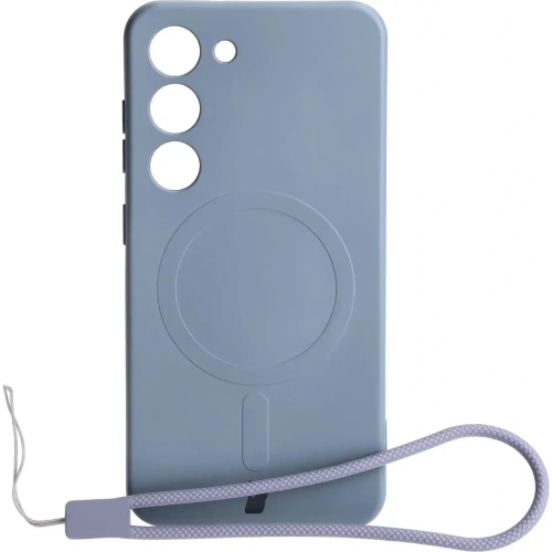 Etui silikonowe z pierścieniem magnetycznym Bizon Case Silicone Magnetic do Samsung Galaxy S23 szare