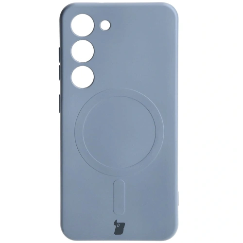 Etui silikonowe z pierścieniem magnetycznym Bizon Case Silicone Magnetic do Samsung Galaxy S23 szare