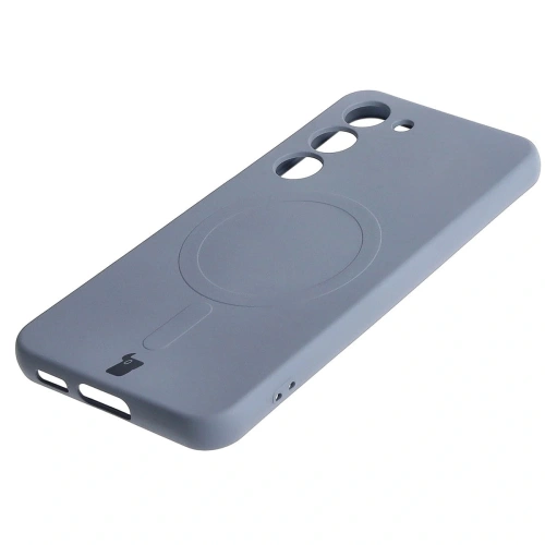 Etui silikonowe z pierścieniem magnetycznym Bizon Case Silicone Magnetic do Samsung Galaxy S23 szare