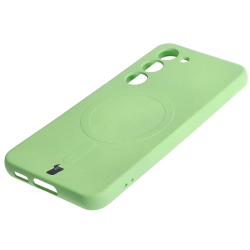 Etui silikonowe z pierścieniem magnetycznym Bizon Case Silicone Magnetic do Samsung Galaxy S23 jasnozielone