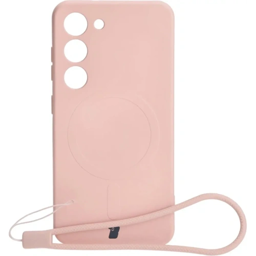 Etui silikonowe z pierścieniem magnetycznym Bizon Case Silicone Magnetic do Samsung Galaxy S23 jasnoróżowe