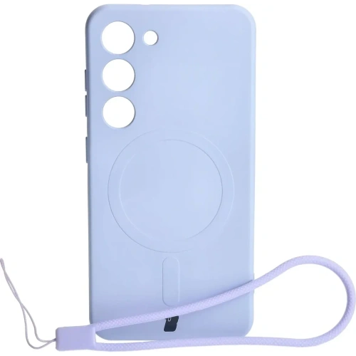 Etui silikonowe z pierścieniem magnetycznym Bizon Case Silicone Magnetic do Samsung Galaxy S23 jasnofioletowe