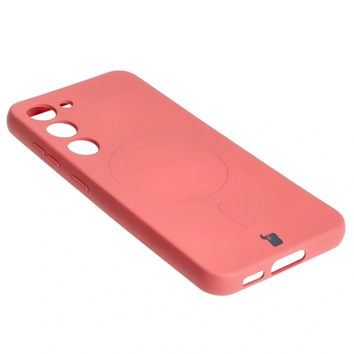 Etui silikonowe z pierścieniem magnetycznym Bizon Case Silicone Magnetic do Samsung Galaxy S23 brudnoróżowe