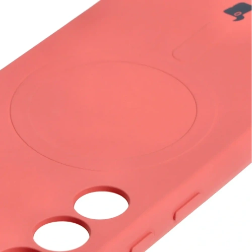 Etui silikonowe z pierścieniem magnetycznym Bizon Case Silicone Magnetic do Samsung Galaxy S23 brudnoróżowe
