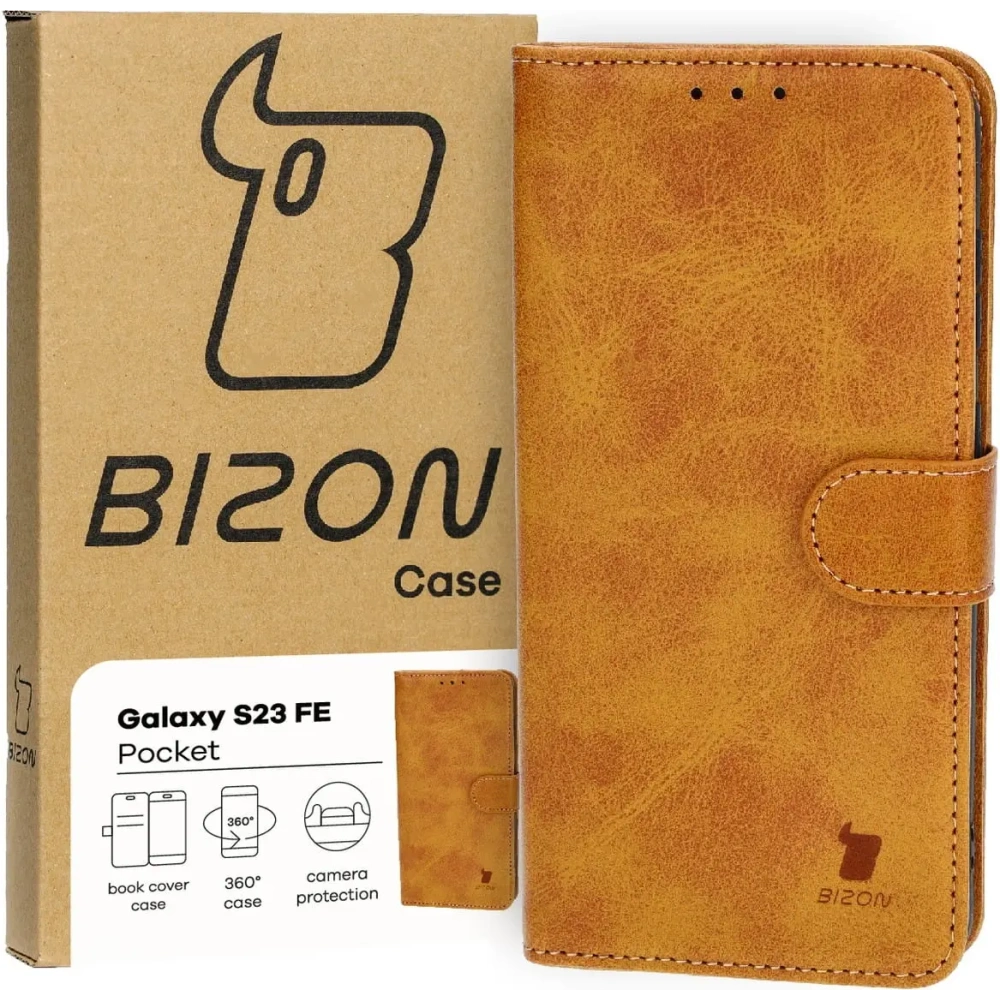 Hurtownia GSM - Etui s klopou Bizon Case Pocket do Samsung Galaxy S23 FE hnědé - BIZ3580 - {ean13} - Hurt